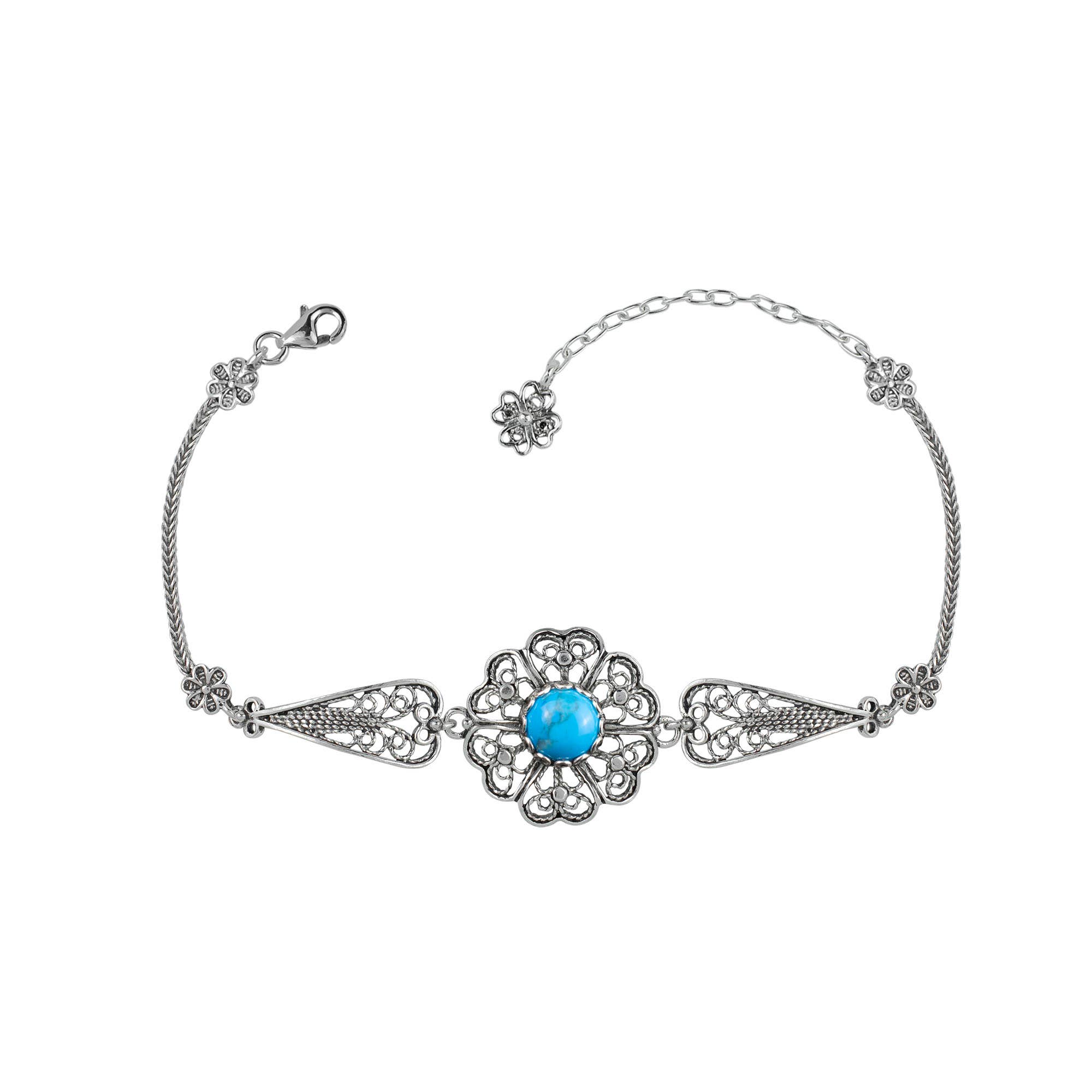 Filigranist Jewelry - Wholesale Link & Chain Bracelet - Sterling Silver  Clover Flower Woman Link Bracelet6