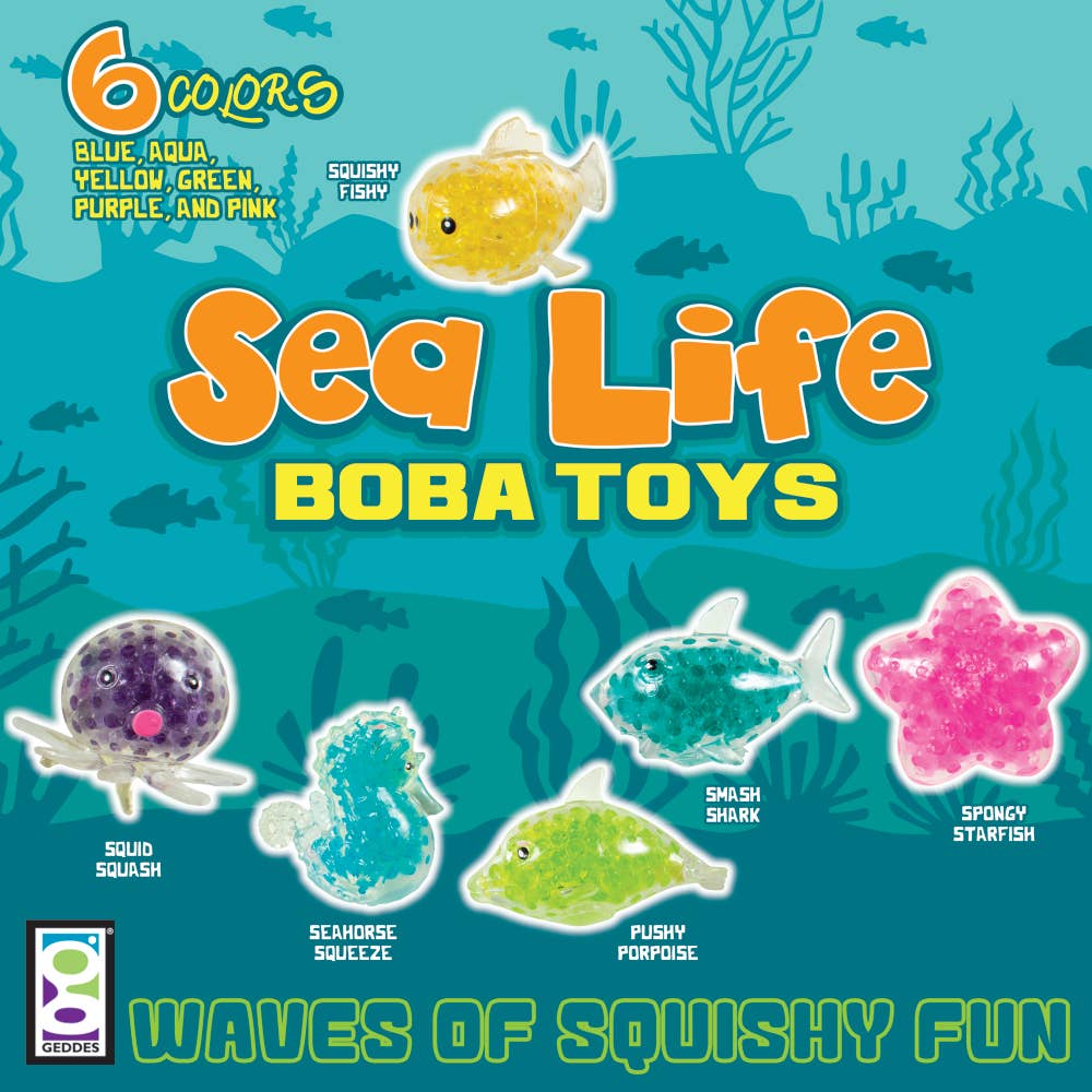 Geddes - Wholesale Squishy Toy - Kids & Baby - Small Sealife Boba Toys 24/display6