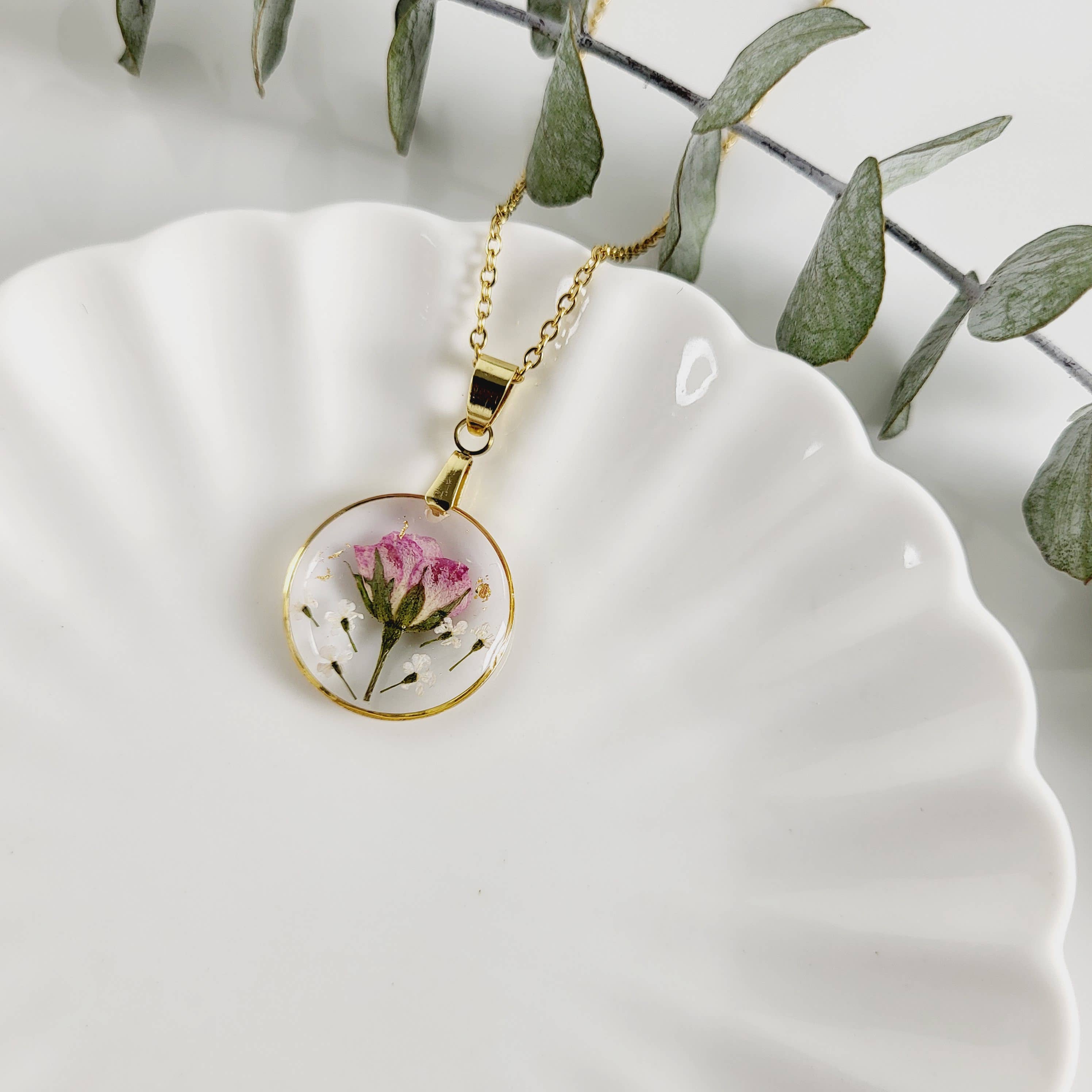 Rhodonco - Wholesale Pendant/Charm Necklace - June birth flower necklace - Rose0