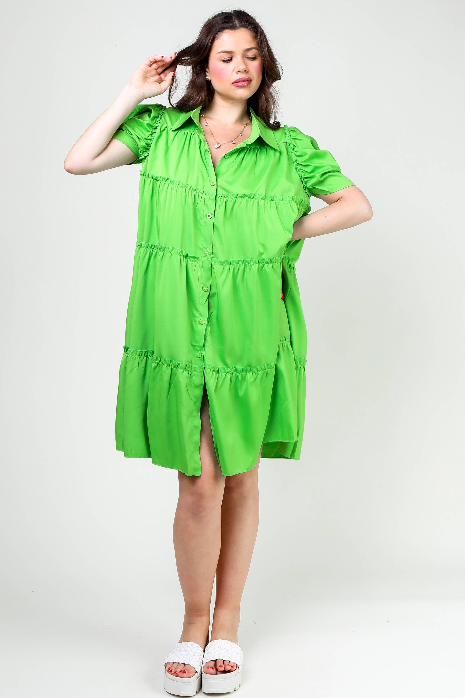 Flarix - Wholesale Dress - Women's - puff sleeve bobydoll mini dress10