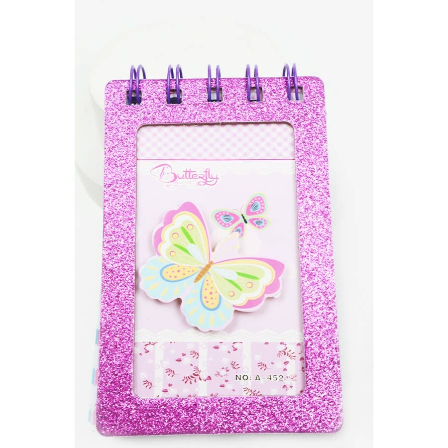MIX COLOR Glitter Butterfly Notebook for wholesale on Faire2
