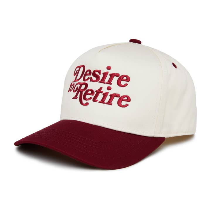 Funky Junque - Wholesale Baseball Cap - Unisex - Two Tone Cap - Desire to Retire (Burgundy/Beige)