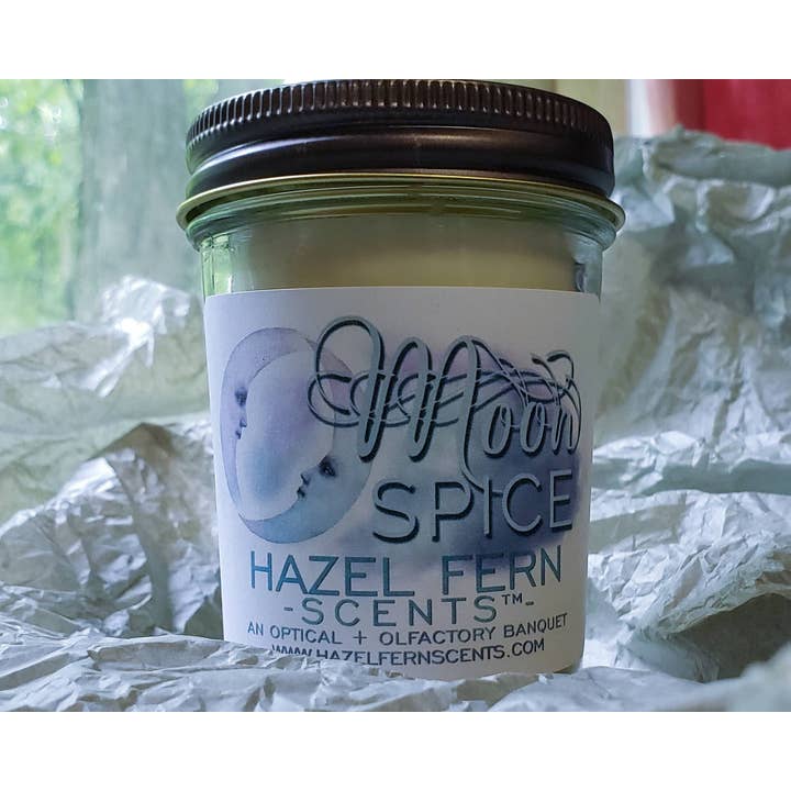 Vela vegana de cera de soja con especias de luna y canela para venta al por mayor de Hazel Fern Scents