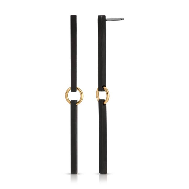 Connections Earrings in Black Silver and Gold for wholesale by Flavia Bennett Designs