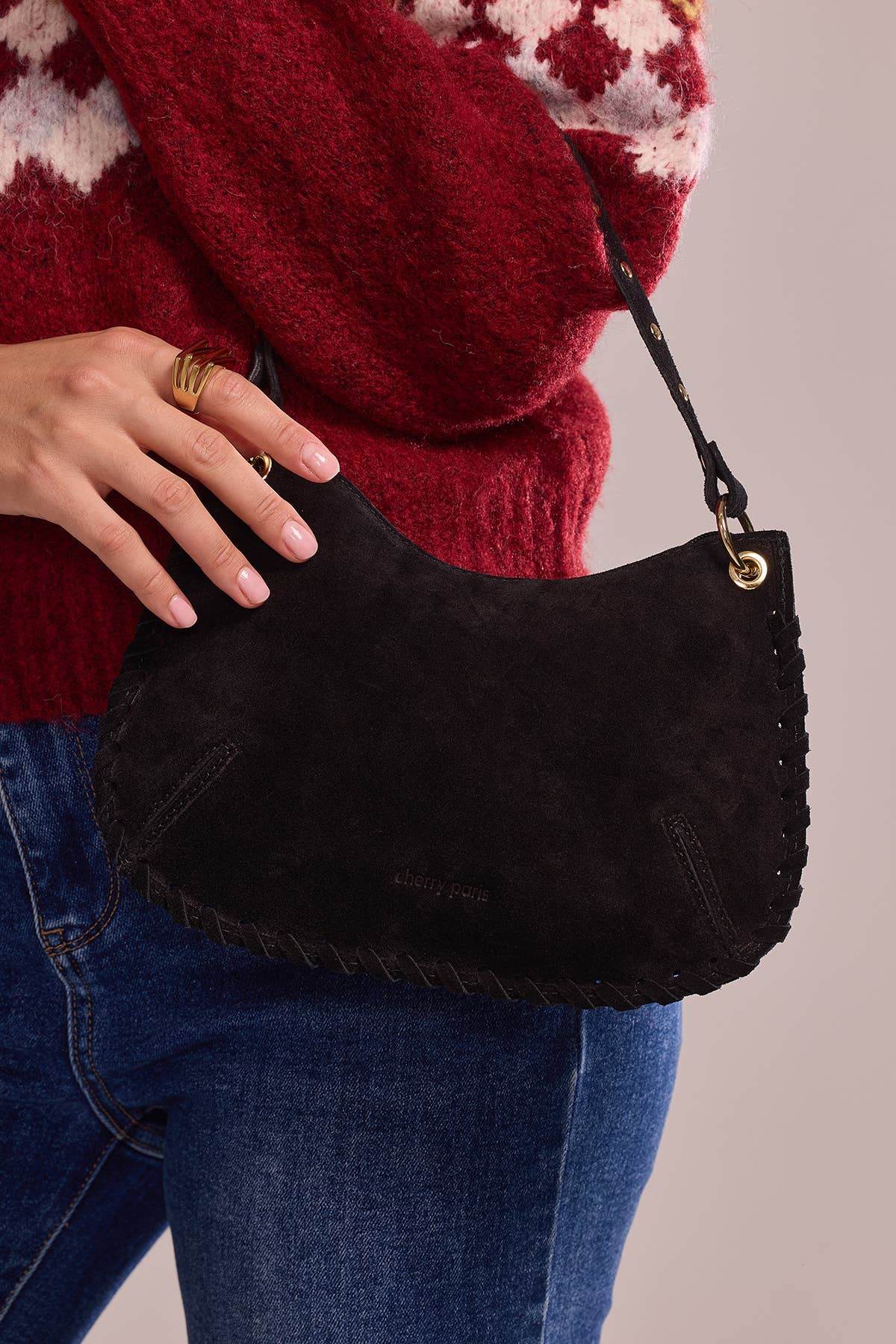 Cherry Paris - Wholesale Shoulder Bag - Women's - JOËLLE SUEDE Bag - 41873