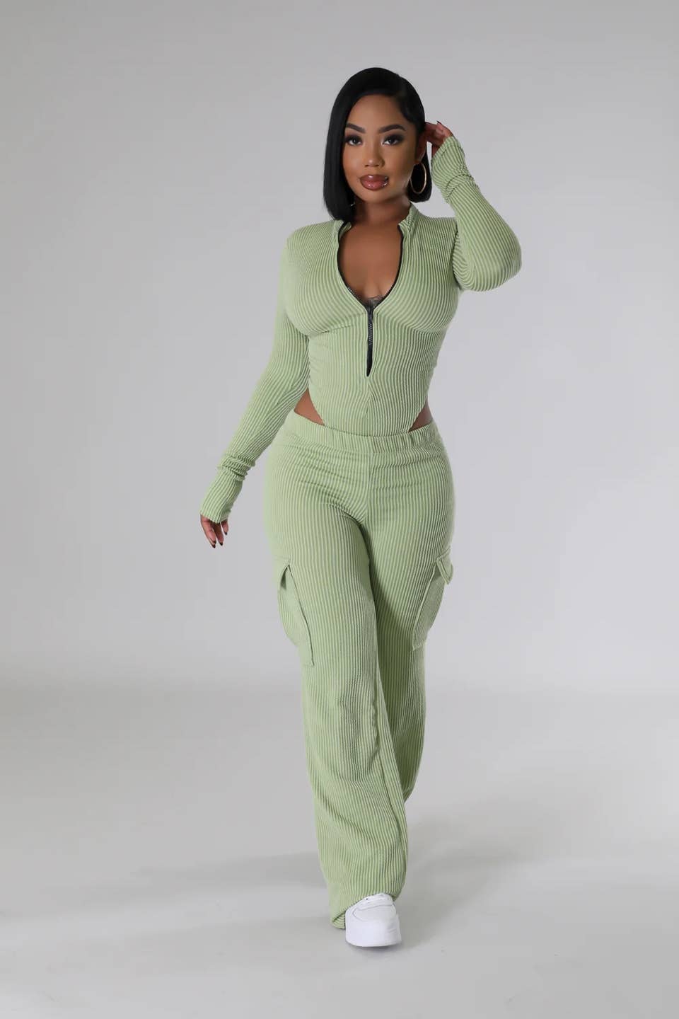 Boswell - Venta al por mayor Conjuntos de top y pantalón (NO para estar en casa) - Mujer - Conjunto de body con cierre frontal y pantalones3