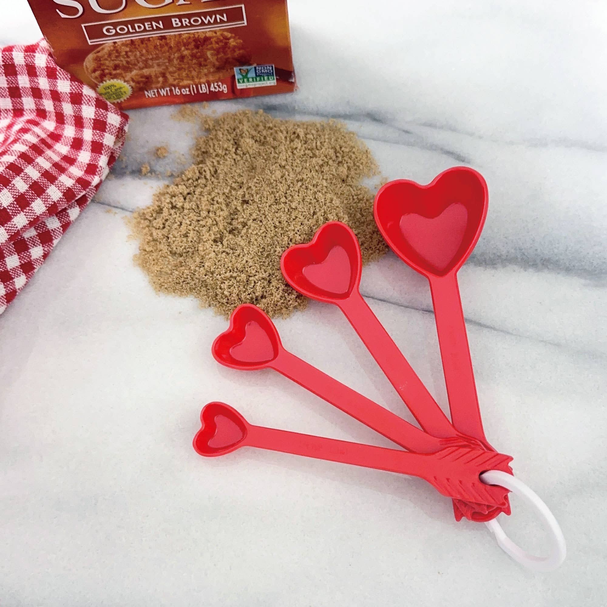 Supreme Housewares - Wholesale Measuring Spoon - 4-Piece Heart Melamine Measuring Spoon2