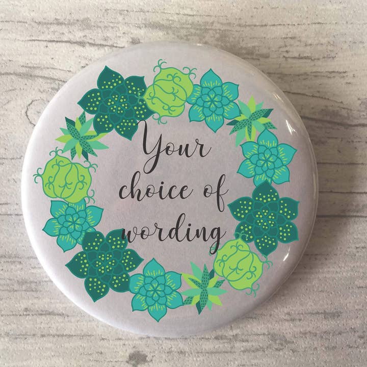 Personalised Badge Cactus Succulent for wholesale by Dios Designs