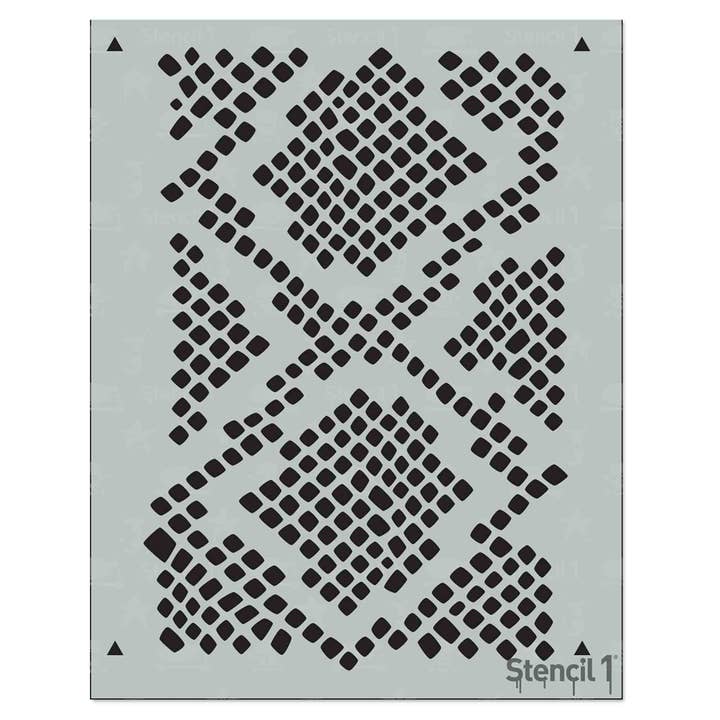 Stencil1 – wholesale Wall stencils – Snakeskin Repeat Pattern Stencil (8.5"x11")