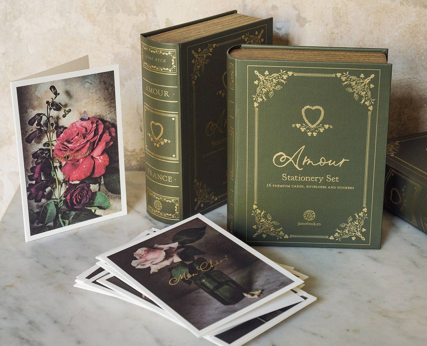 Jamie Beck - Wholesale Stationery/Notecard Set - Amour Stationery Set of 16 Cards and Envelopes11