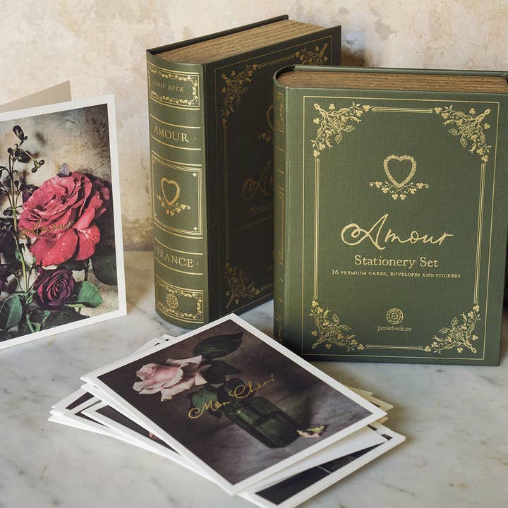 Jamie Beck - Wholesale Stationery/Notecard Set - Amour Stationery Set of 16 Cards and Envelopes11