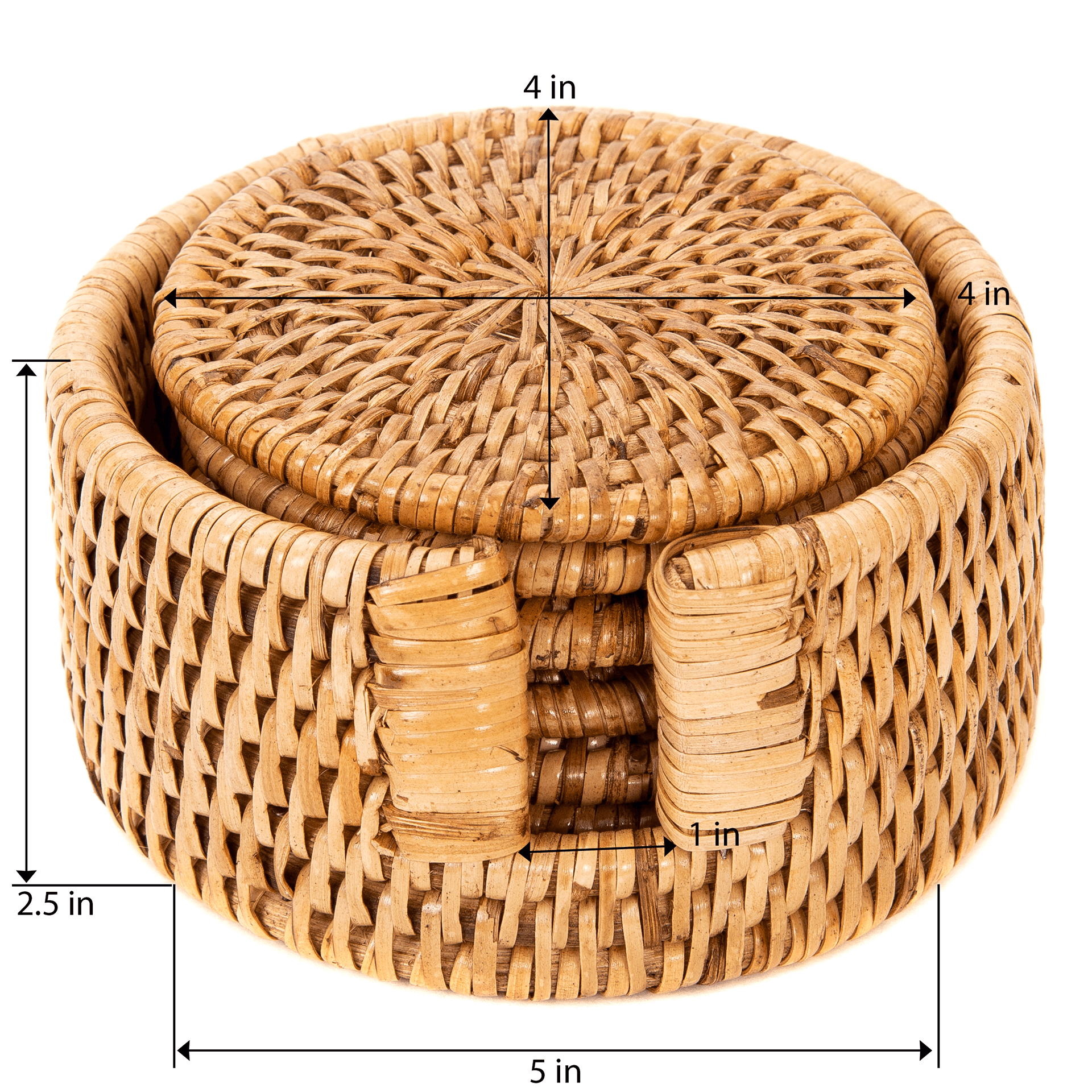 Artifacts Trading Company – Engroshandel Bordskånere – Rundt Rattan Bordskåner Sæt – 7 Stykker0