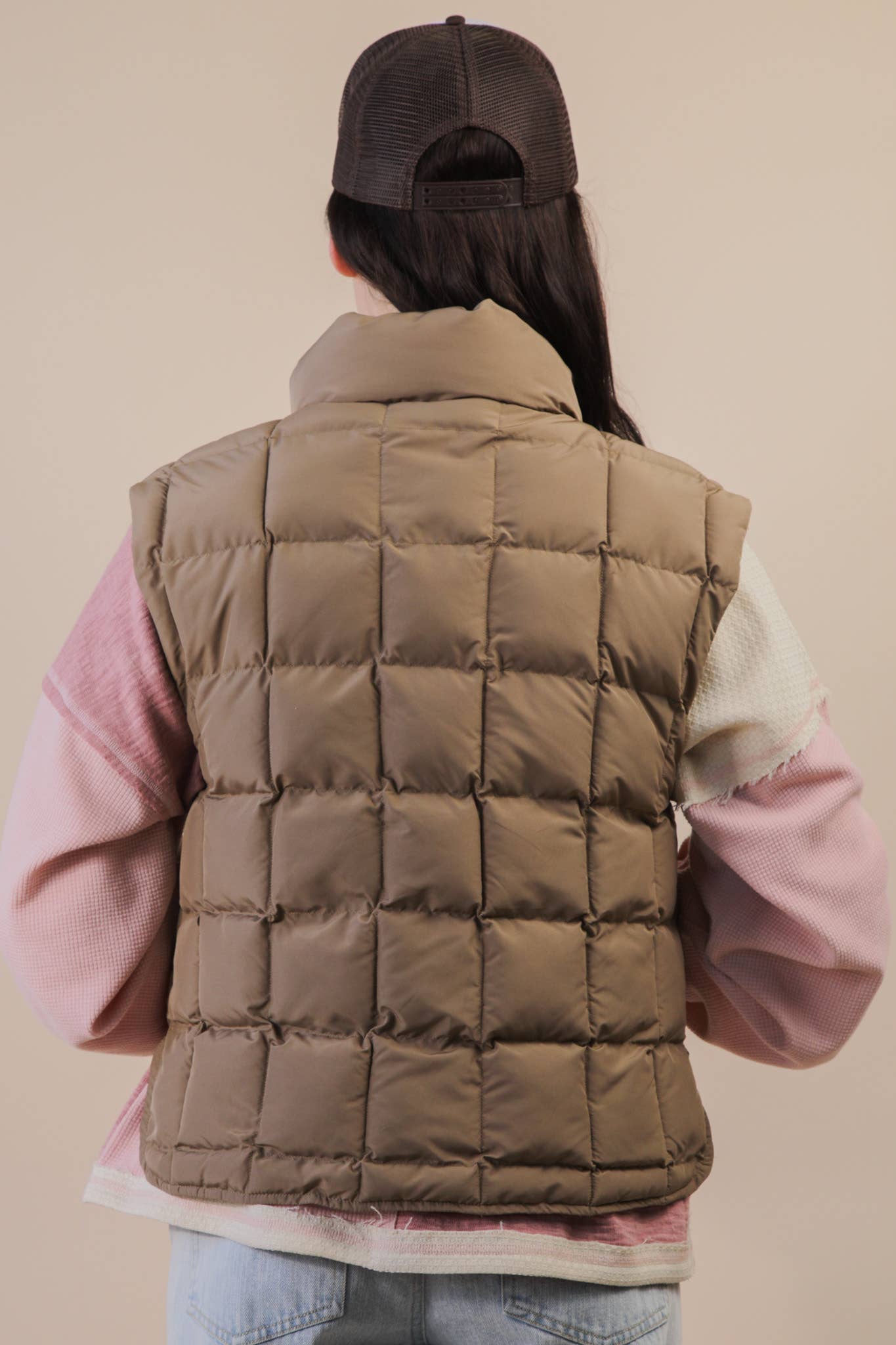 VERY J - Wholesale Outerwear Vest - Women's - NJ90282-Solid & Leopard Puffer Padded Warm Vest27