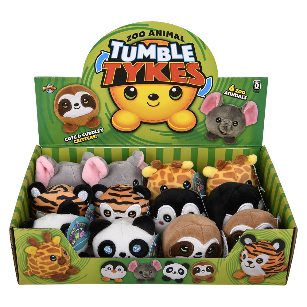 The Toy Network - Wholesale Stuffed/Plush Toy - Kids & Baby - (T) TUMBLE TYKES ZOO ASSORTMENT 12CT2