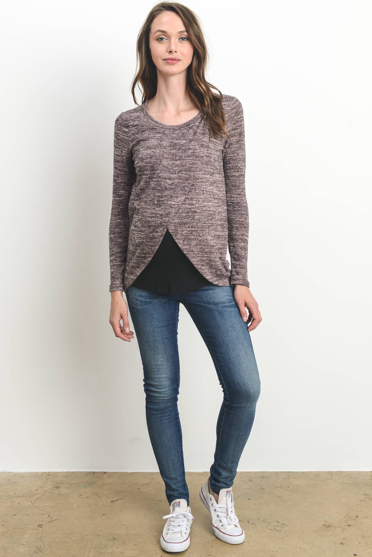 Hello Miz - Venta al por mayor Camiseta de lactancia - Top de maternidad y lactancia de manga larga bajo tulipán17