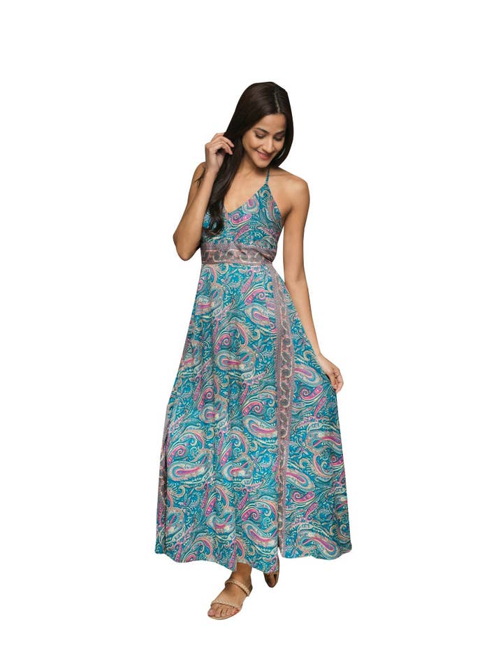 Sacred Threads - Wholesale Dress - Women's - Faux Silk Patterned Dress