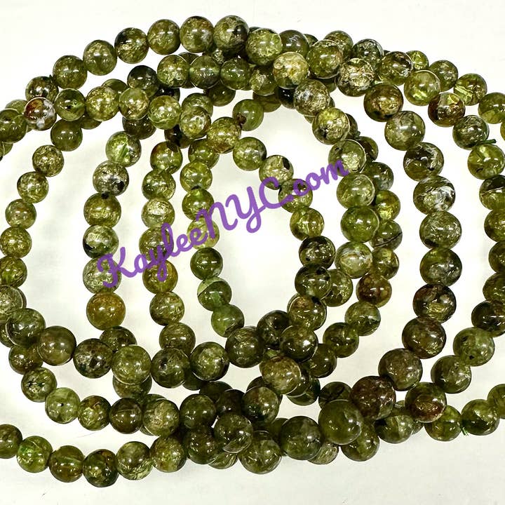 KayleeNYC - Wholesale Beaded Bracelet - Natural Peridot 4mm 7.5” Crystal Stretch Bracelet3