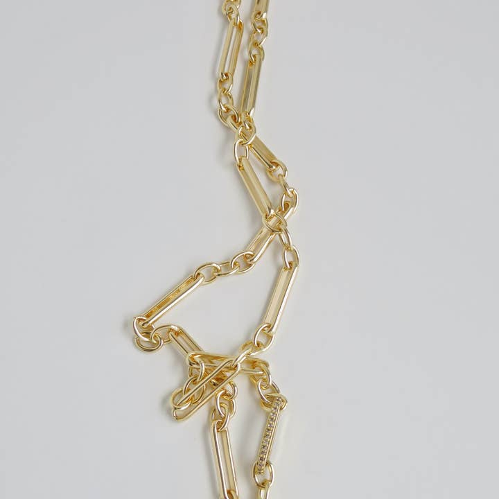 Boutique Suarez Co. - Wholesale Pendant/Charm Necklace - 18" Diamond Figaro Charm Holder Necklace - Clicker Clasp - add charms7