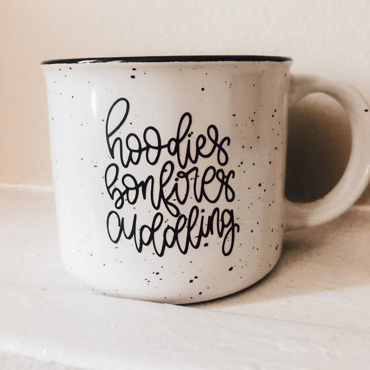 Alex Greco Lettering - Wholesale Coffee Mug - Hoodies, bonfires and cuddling campfire mug