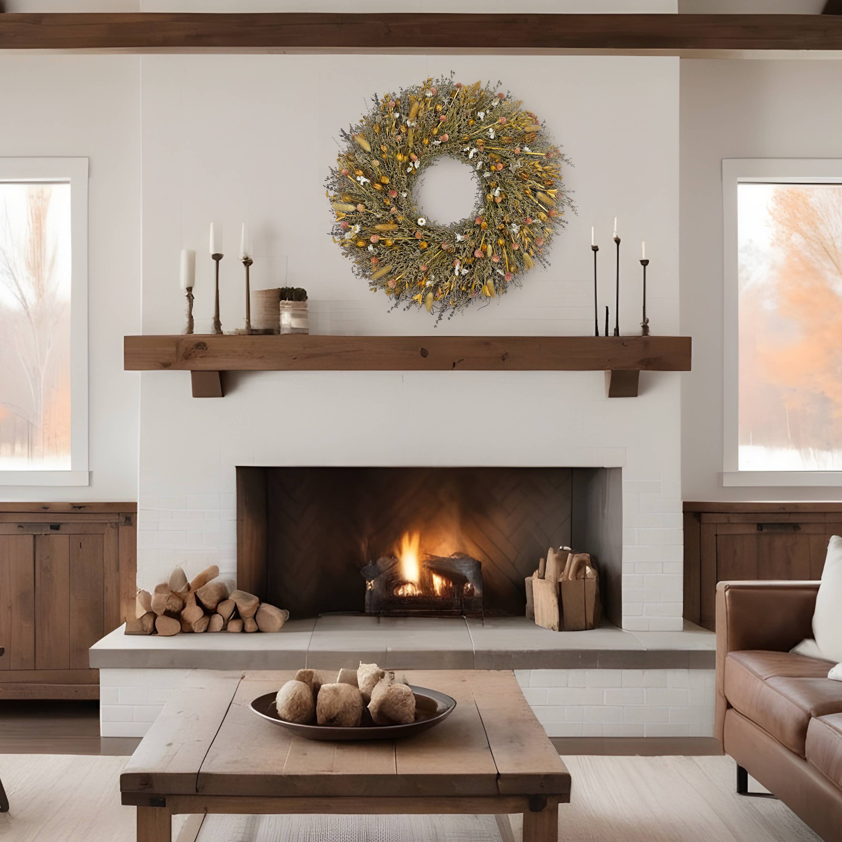 2626 Designs - Wholesale Wreath - 20 inch Dried Preserved Decorative Mixed Wreath7