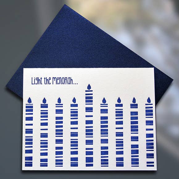Light The Menorah Tree Card - Caja de 6 para venta al por mayor de Sky of Blue Cards