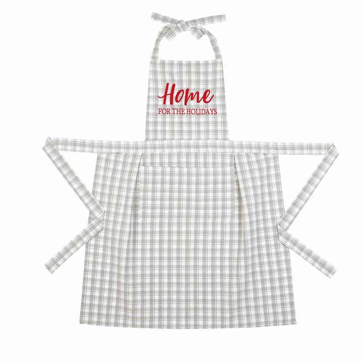 Grey Plaid Home Apron for wholesale by Peking Handicraft