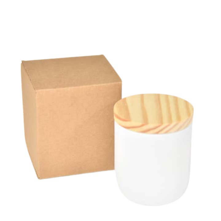 Palo Santo + Sandalwood | Candles | Blank White Custom 8oz for wholesale by The Rustic House