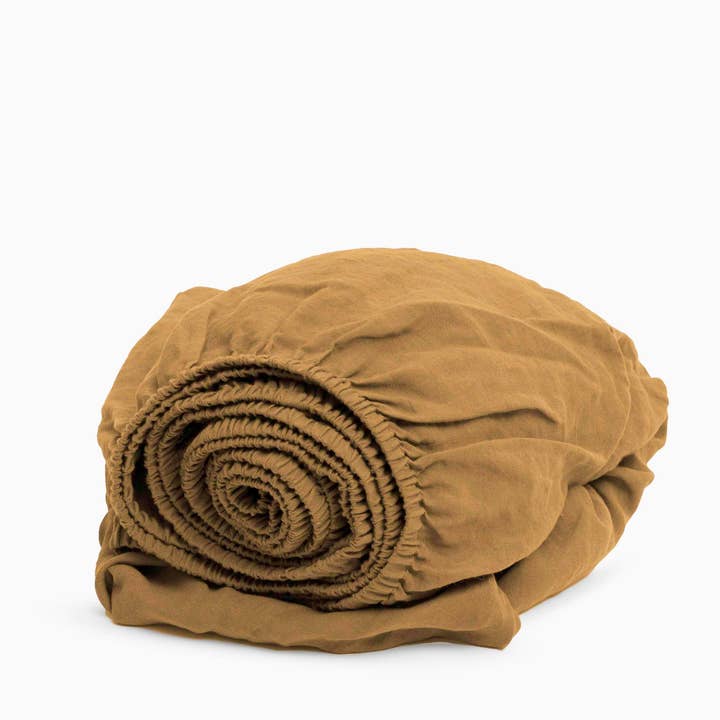 Live Linen Inc. - Wholesale Fitted Sheet - Linen Slumber Solid Fitted Sheet-Dusty Gold