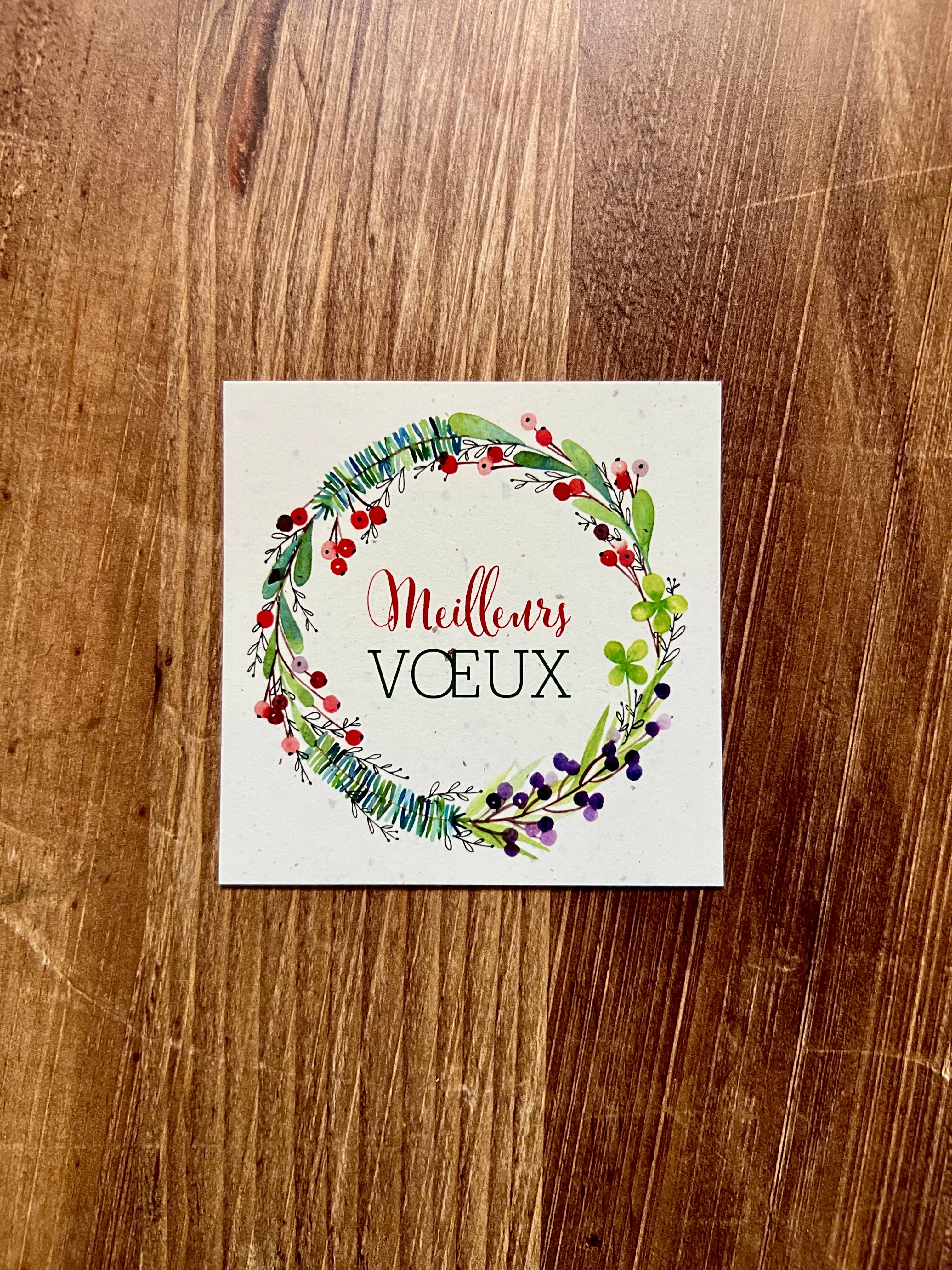 Les Cartes de Lulu export - Wholesale Season's Greetings Card - 5 small traditional square greeting cards