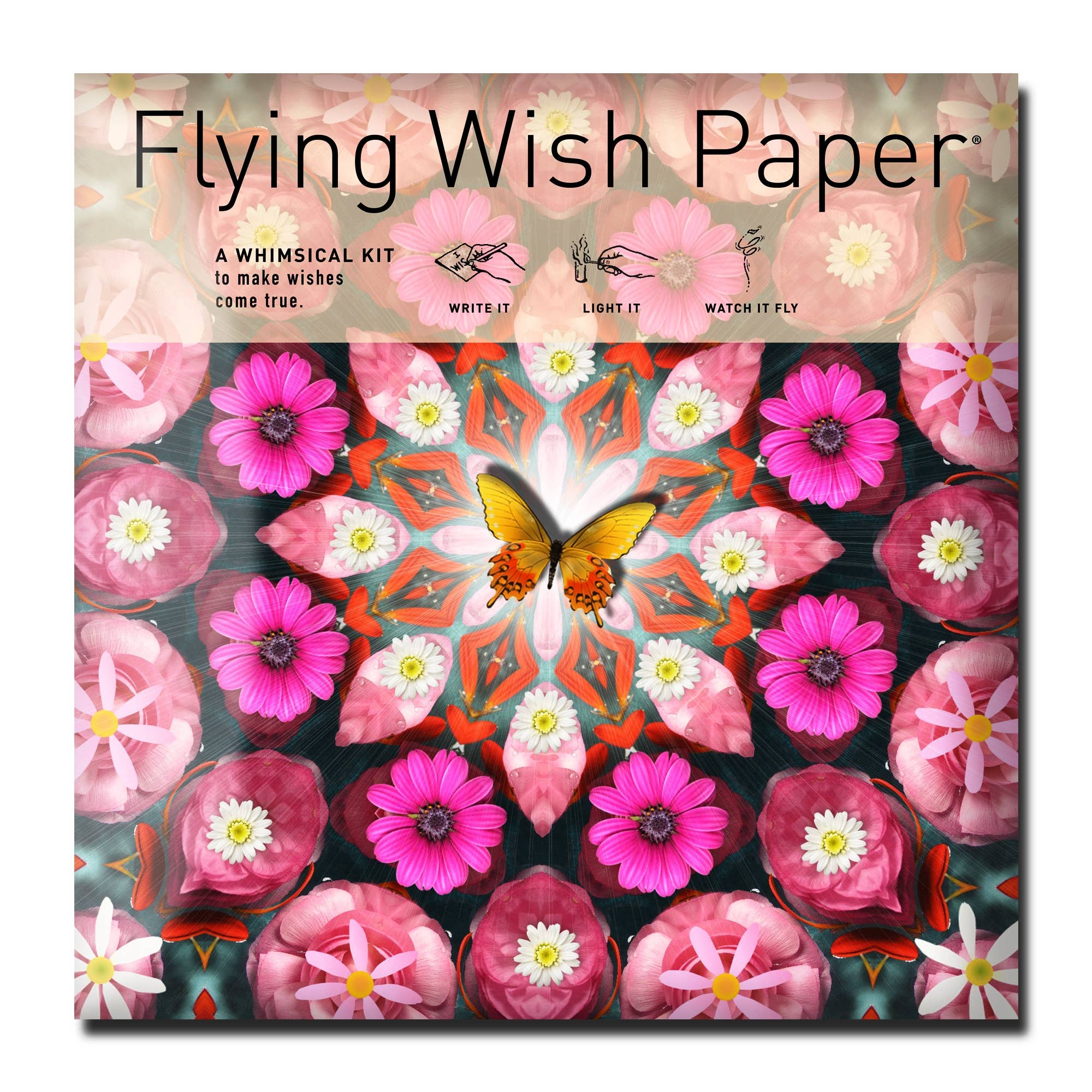 FLYING WISH PAPER ® - Wholesale DIY craft kit - PINK BUTTERFLY – 50 WISH PAPER™ Holiday Gift Wish-Making Kit