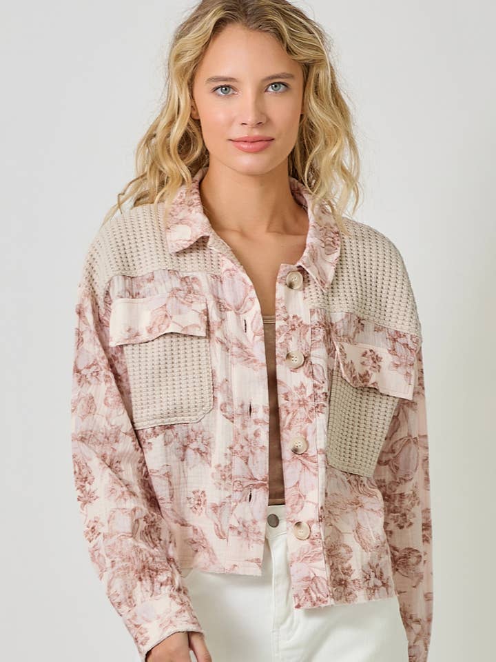 61058 Mixed Media Jacket for wholesale by Mystree