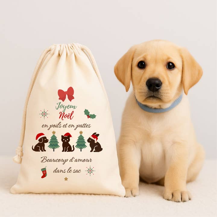 Gepersonaliseerde kerstzak – "Vrolijk Kerstfeest voor wholesale door Atelier Maddynette