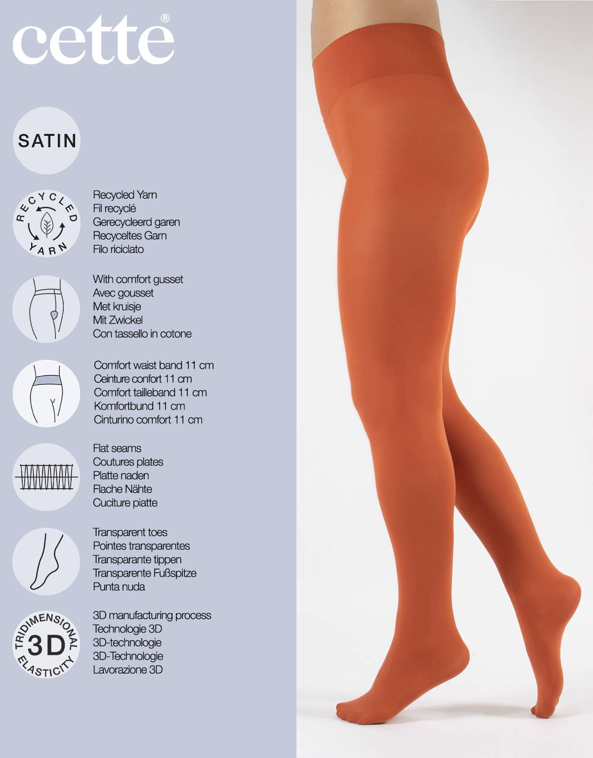 Cette – wholesale Tights - Dam – Ogenomskinliga strumpbyxor, Återvunna Strumpbyxor, Kvinnor Nylons, 70 DEN7