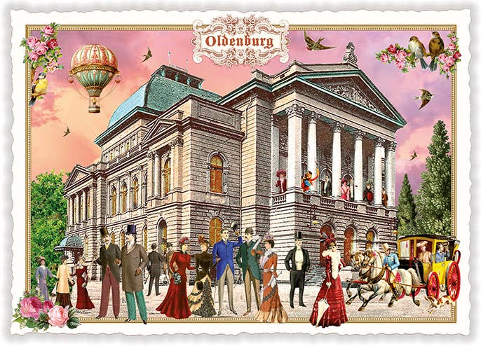Actetre Deutschland Gmbh - Vente Cartes postales - Carte postale de la ville, Oldenbourg, Théâtre national (Quer), PK11420