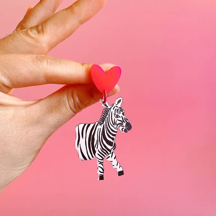 Westmount Art UK - Wholesale Dangle Earrings - Half and Half Zebra- handmade earrings