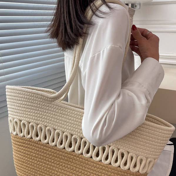 Contrast Color Hollow Handbags for wholesale by UZ Wholesale Store