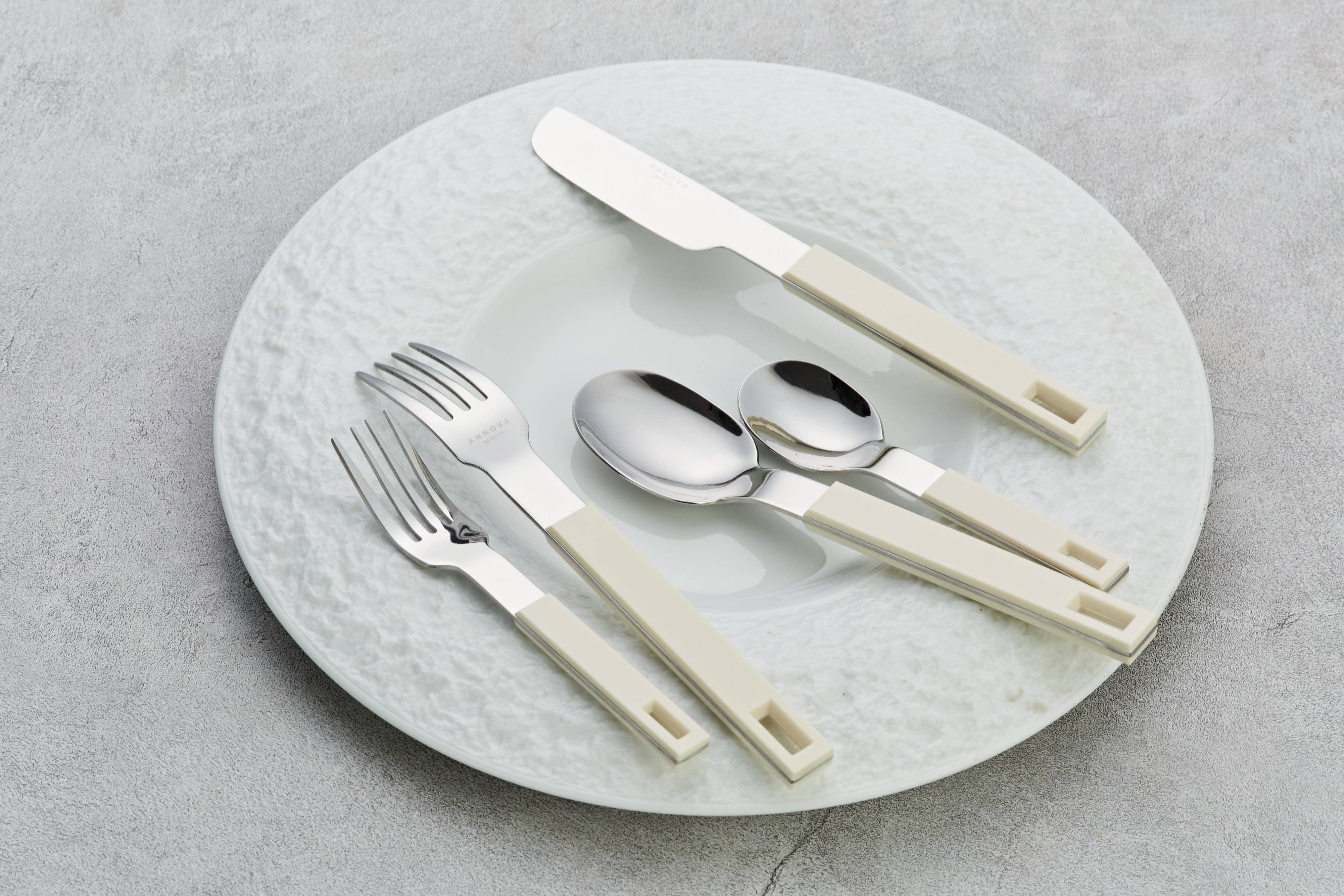 ANNOVA - Wholesale Flatware Set - ANNOVA Block Handle Silverware Set 20 Pieces Color Modern Style Flatware17