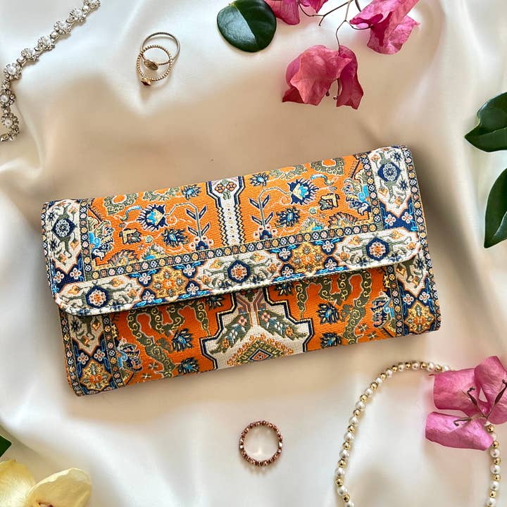 Umays Boho - Vendita all'ingrosso Portafogli - Donna - Portafoglio vegano fatto a mano, Portafoglio con design a tappeto, Portafoglio Boho