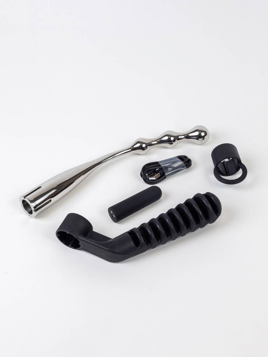 VELVET BRANDS - Wholesale Sex Toy - Slide Unisex Stainless-Steel Metal Vibrator with Easy Handle1