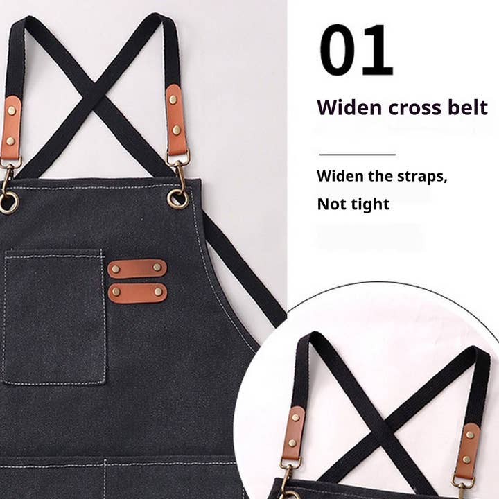 ACCITY - Wholesale Apron - Custom Cotton Canvas Kitchen Apron for Women_CWMM6623