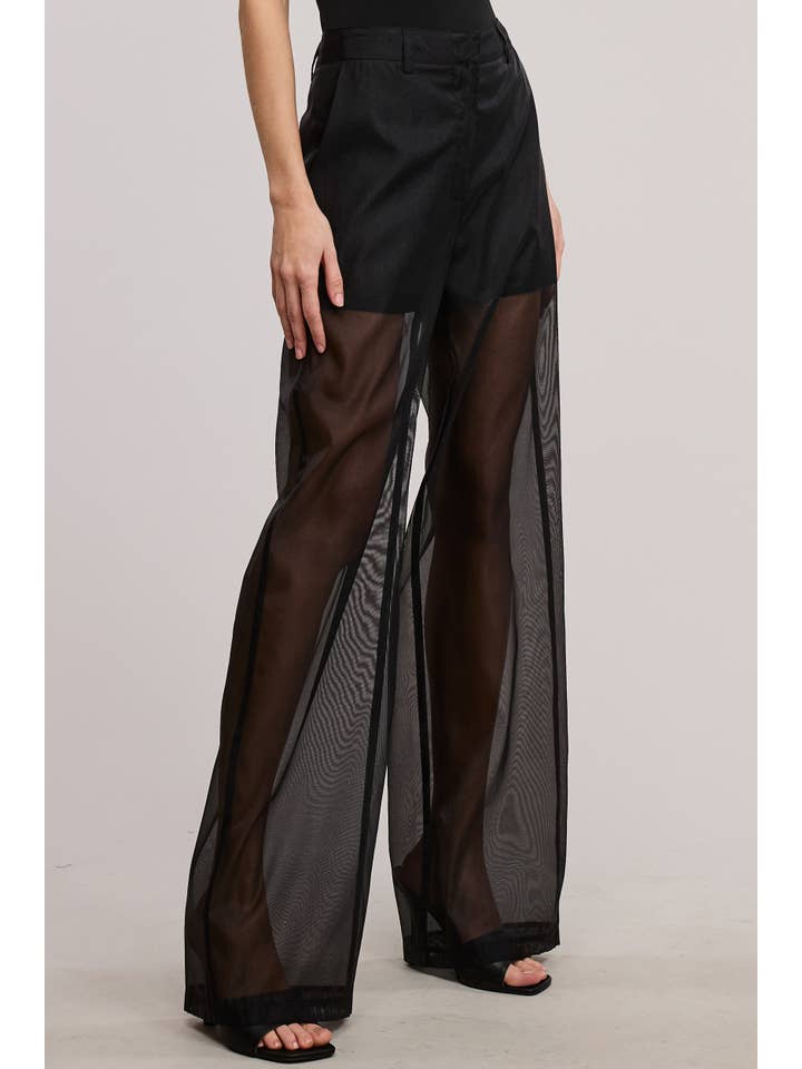 Mimosa - Wholesale Pants - Women's - Straight Leg Sheer Organza Pants with Lined Shorts20