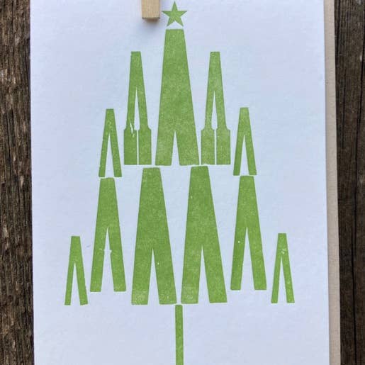 Cartões de férias de tipografia de árvore vintage por atacado de May Day Studio