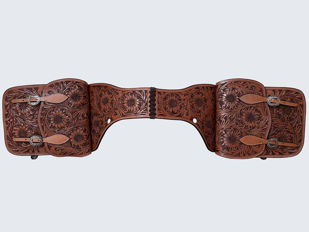 HILASON - Wholesale Horseback Riding Gear - HILASON Soft Leather Horse Saddle Bag Brown | Equestrian Western Adjustable Closure3