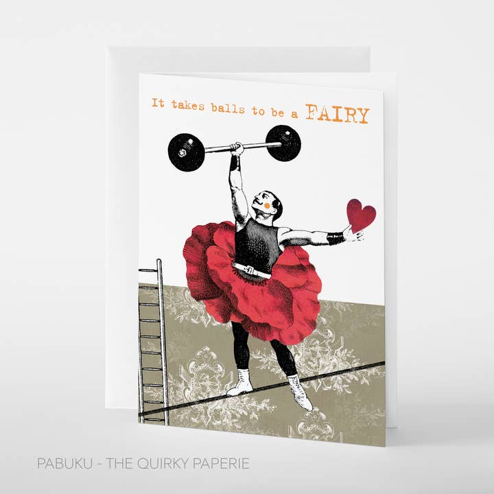 It takes balls to be a fairy | Greeting Card for wholesale by Pabuku