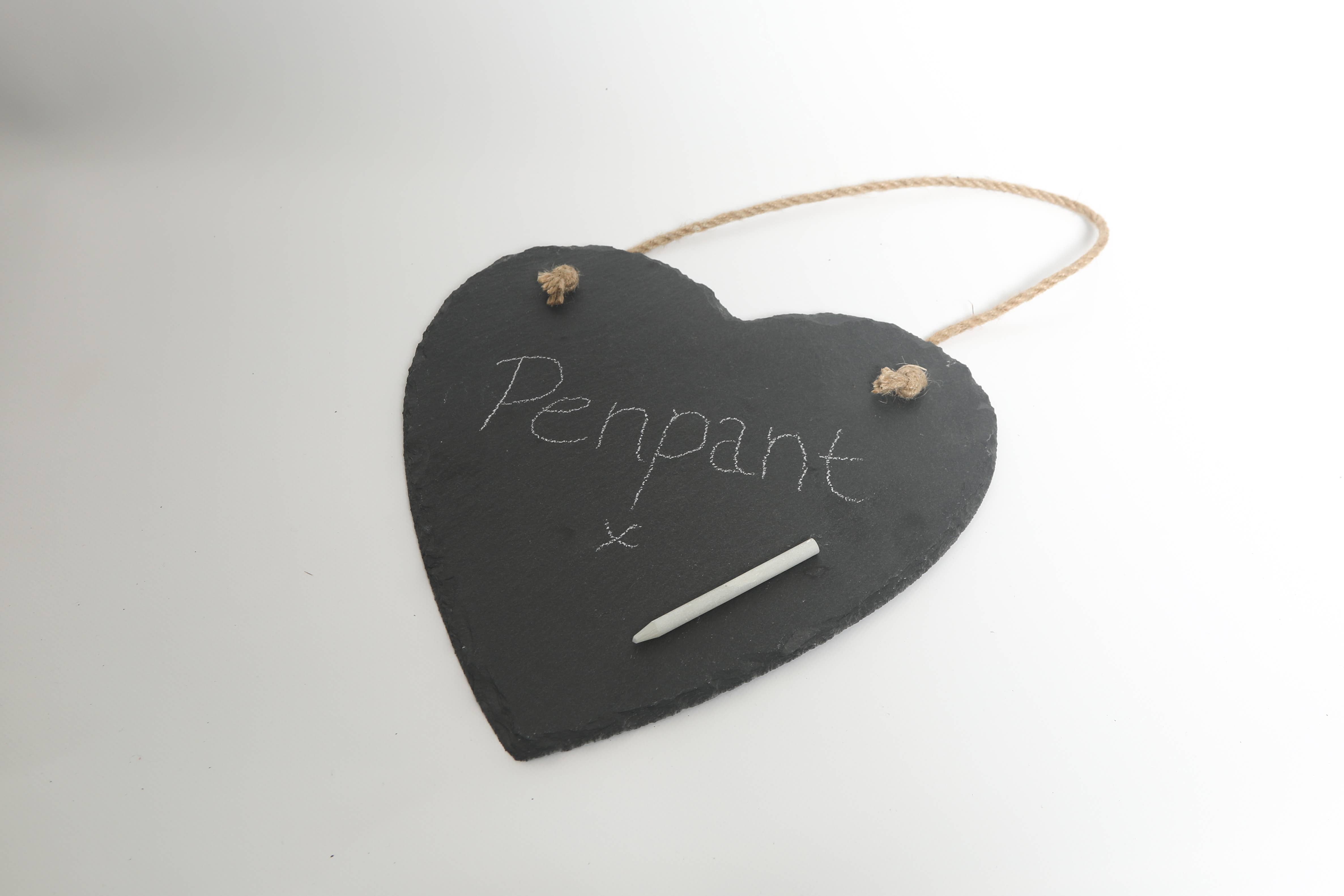 Express Lite T/A PenPant – wholesale Chalkboard – Natural Slate Large Heart Shaped Wall Hanger or Chalkboard2