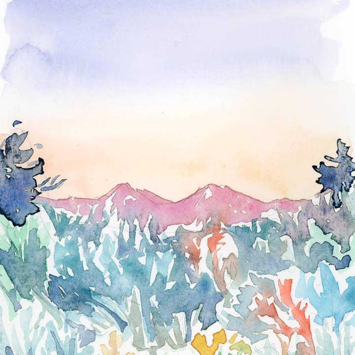 Mel K. Olrich Art - Wholesale Art Print - Southwest Colorado landscape with wildflowers and sagebrush10