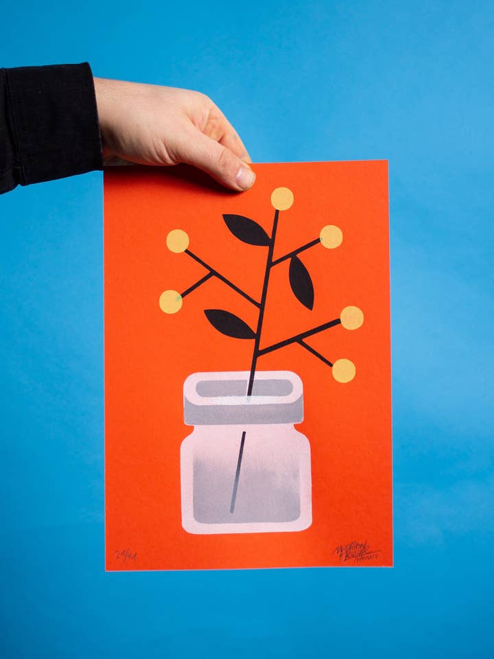 Schablontryck "Arrangemang" DINA4 (21 x 29,7 cm) för wholesale av Martin Krusche Illustration