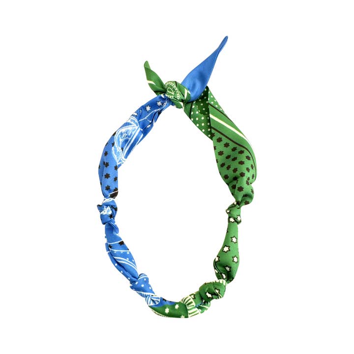 Gemelli - Wholesale Pendant/Charm Necklace - Carley Bandana Scarf Necklace Blue Green - Create your own