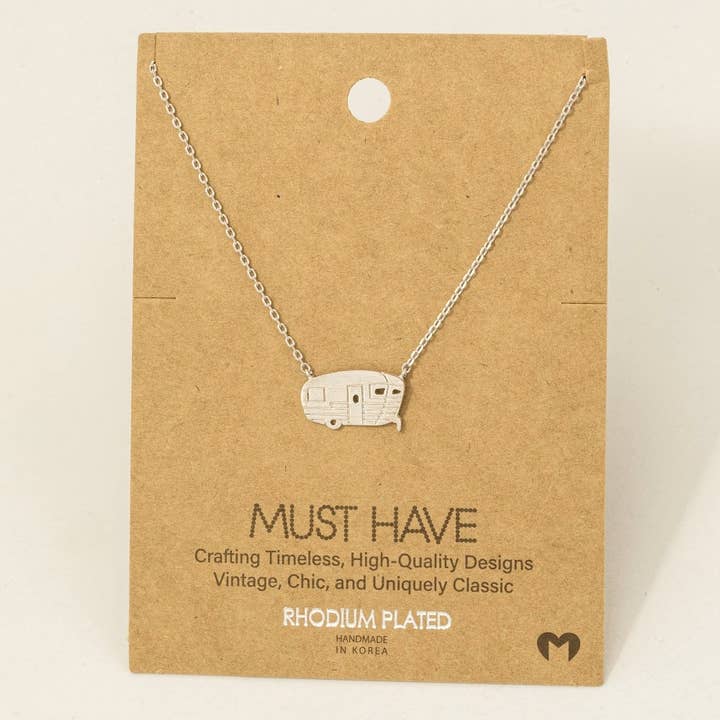 Fame Accessories - Wholesale Pendant/Charm Necklace - Gold Dipped Rv Pendant Necklace5