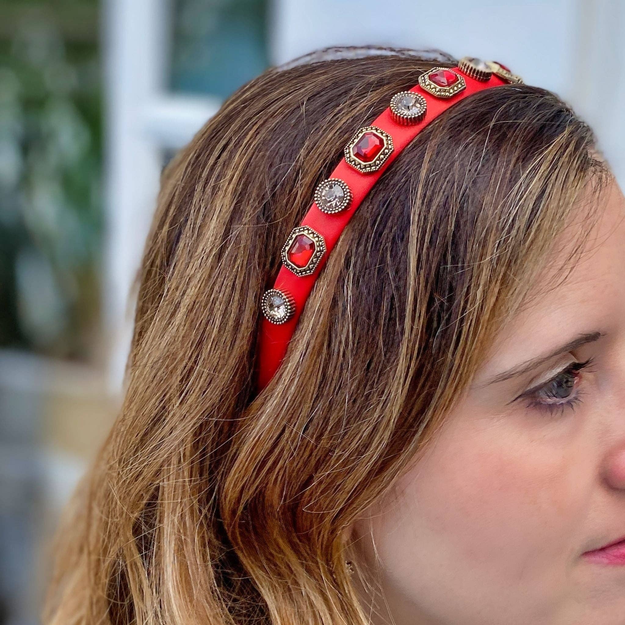QueenMee Accessories - Wholesale Fashion Headband - Women's - Red Headband Red Hair Band Vintage Headband2